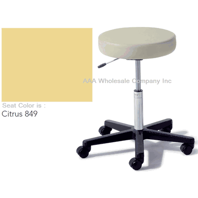 Air Lift Stool, with Soft Rubber Casters, CITRUS