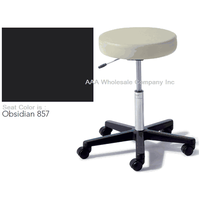 Air Lift Stool, with Soft Rubber Casters, OBSIDIAN