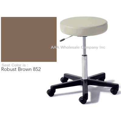 Air Lift Stool, with Soft Rubber Casters, ROBUST BROWN
