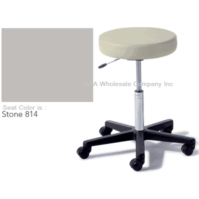 Air Lift Stool, with Soft Rubber Casters, STONE