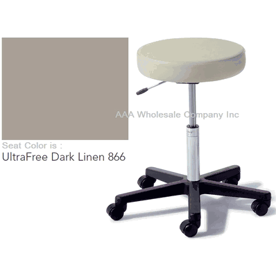 Air Lift Stool, with Soft Rubber Casters, UltraFree DARK LINEN