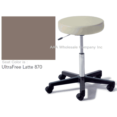 Air Lift Stool, with Soft Rubber Casters, UltraFree LATTE