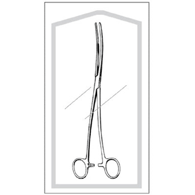 S' Curved Blunt, 10-1/4" Serrated Bozeman Dressing Forceps 50/Bx