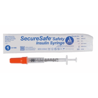 Safety Insulin Needle, 29 ga, 1/2" Needle, 1/2ml (New Mechanism)