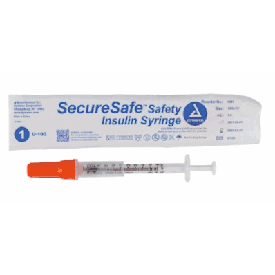 Safety Insulin Needle, 29 ga, 1/2" Needle, 1ml (New Mechanism)