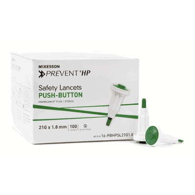 Safety Lancet, 21 Gauge with 1.8mm, Green