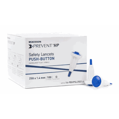 Safety Lancet, 25 Gauge with 1.4mm, Blue