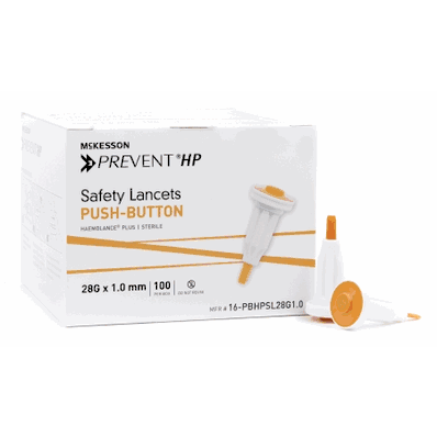 Safety Lancet, 28 Gauge with 1.0mm, Orange