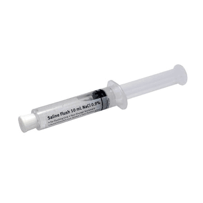 Saline Flush Syringe with Integrated Swabca