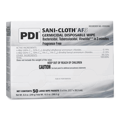 Sani-Cloth Germicidal Wipe, 5" x 8" Large Wipe Packet AF3