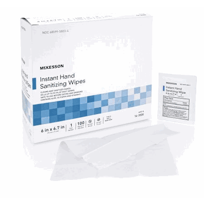 Sanitizing Wipes Individually Wrapped, 70% Ehtyl Alcohol, 6" x 6.7"