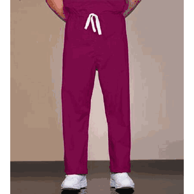 Scrub Pant, Unisex Cranberry Fashion Blend