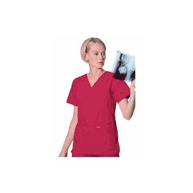 Scrub Shirt 3 X-large True Red 4 Pockets Set-
