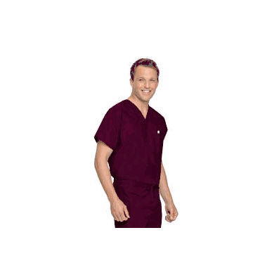Scrub Shirt 5 X-large Wine 2 Pockets Short Do