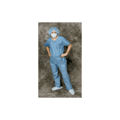 Scrub Shirt Extra-safe? 2 X-large Blue Short