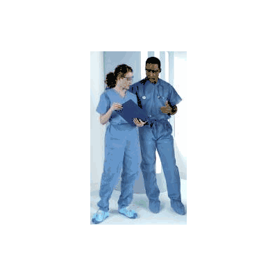Scrub Shirt Large Blue 1 Pocket Short Sleeve