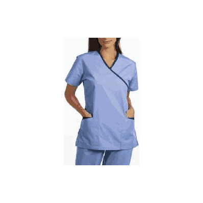 Scrub Shirt Large Ceil Blue / Navy 2 Pockets