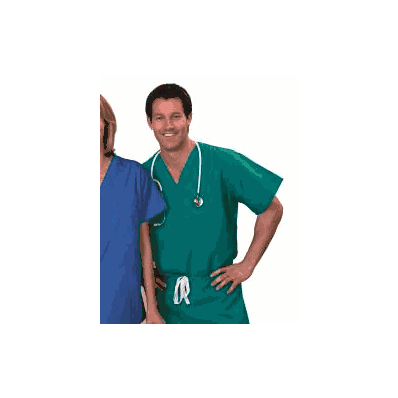 Scrub Shirt Large Emerald 1 Pocket Short Slee