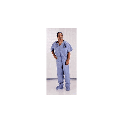 Scrub Shirt Medium Blue 1 Pocket Short Sleeve