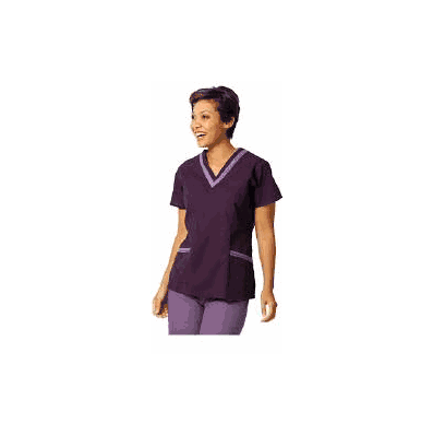 Scrub Shirt Medium Ceil Blue 2 Pockets Set-in