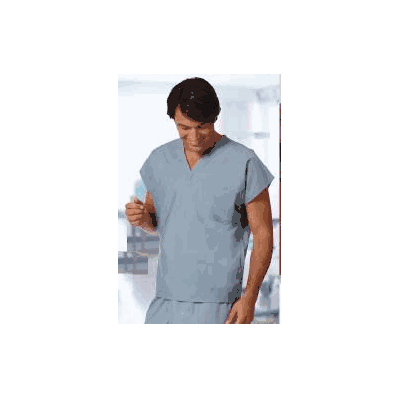Scrub Shirt Medium Ciel Blue 2 Pockets Short