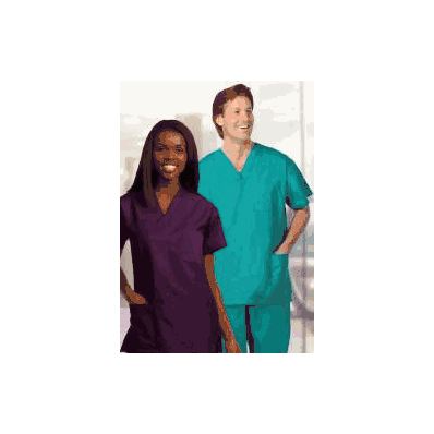 Scrub Shirt Medium Fir Green 3 Pockets Set-in