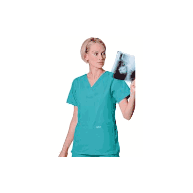 Scrub Shirt Medium Glacier 4 Pockets Set-in S
