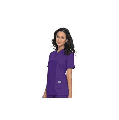 Scrub Shirt Medium Grape 2 Pockets Short Slee