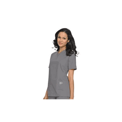 Scrub Shirt Medium Gray 2 Pockets Short Sleev