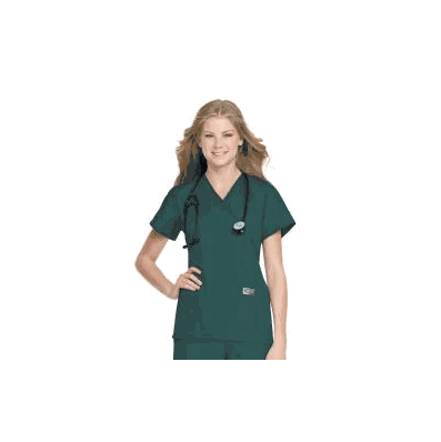 Scrub Shirt Medium Hunter Green 2 Pockets Sho
