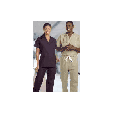 Scrub Shirt Medium Navy 1 Pocket Set-in Long
