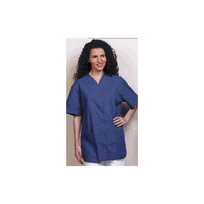 Scrub Shirt Medium Navy 2 Pockets Set-in Slee
