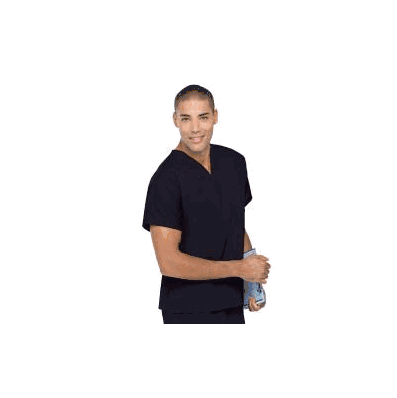 Scrub Shirt Medium Navy Blue 1 Pocket Short D