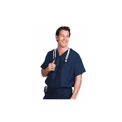 Scrub Shirt Medium Navy Blue 1 Pocket Short S