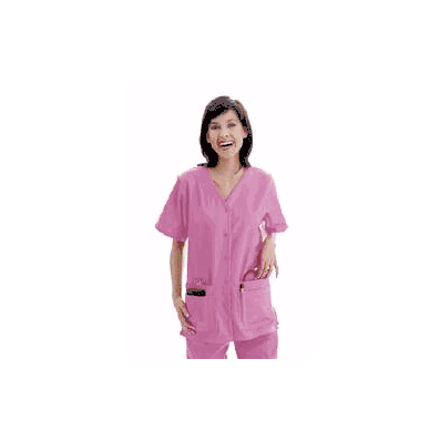 Scrub Shirt Medium Navy Blue 4 Pockets Short