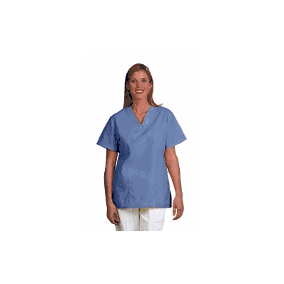 Scrub Shirt Poplin Large Ciel Blue 2 Pockets