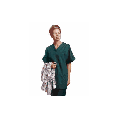 Scrub Shirt Poplin Large Fir Green 2 Pockets