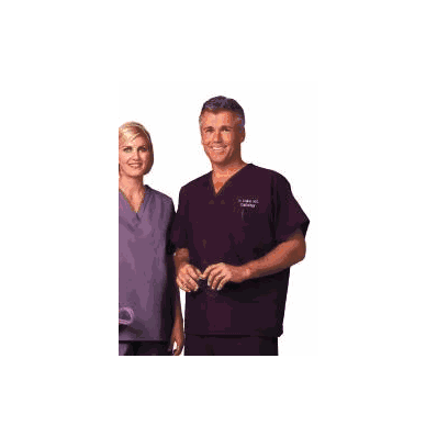 Scrub Shirt Poplin Medium Eggplant 1 Pocket