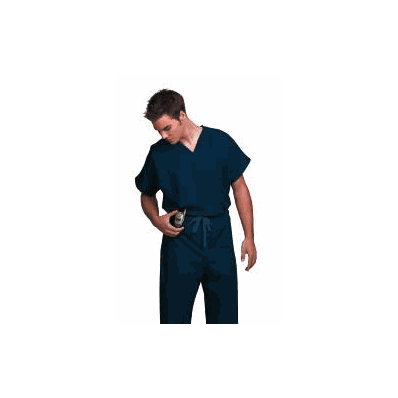 Scrub Shirt Poplin X-large Navy Blue 1 Pocke
