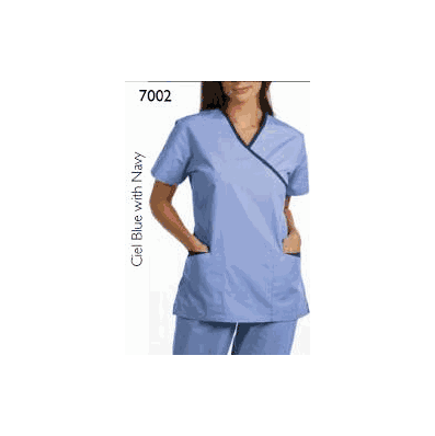 Scrub Shirt Small Ceil Blue, Navy 2 Pockets S