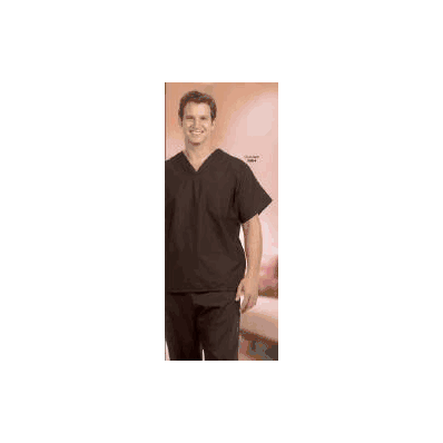 Scrub Shirt Small Chocolate 1 Pocket Extra Lo