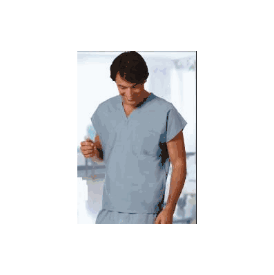 Scrub Shirt Small Ciel Blue 2 Pockets Short S