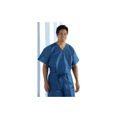 Scrub Shirt Small Dark Blue 2 Pockets Short S