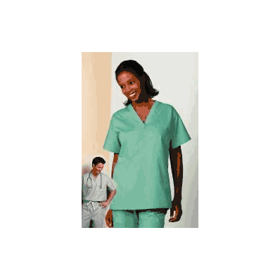 Scrub Shirt Small Jade 2 Pockets Short Sleeve