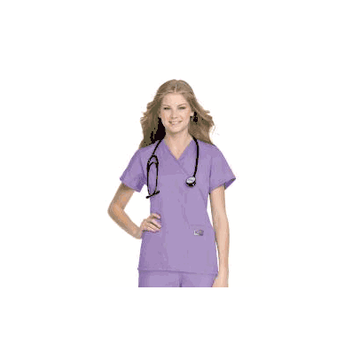 Scrub Shirt Small Orchid 2 Pockets Set-in Sle