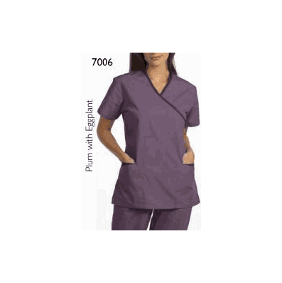 Scrub Shirt Small Plum, Eggplant 2 Pockets Se