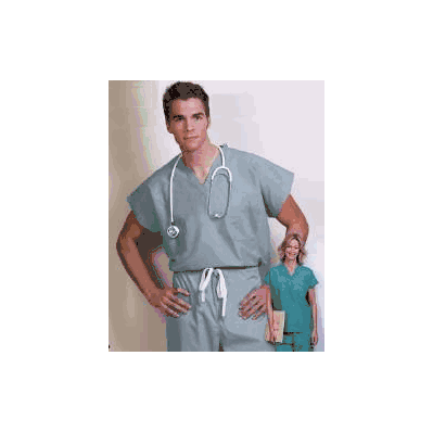 Scrub Shirt Small Teal 2 Pockets Short Sleeve