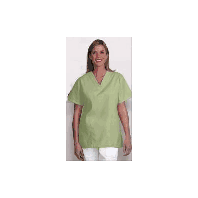 Scrub Shirt Small White 2 Pockets Set-in Slee
