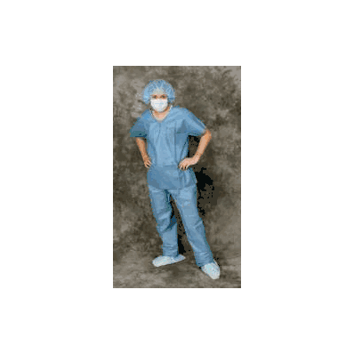 Scrub Shirt X-large Blue 1 Pocket Short Sleev