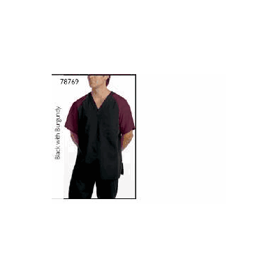 Scrub Shirt X-large Burgundy Black 1 Pocket R